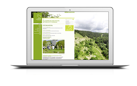 Das Bild zeigt die Startseite (für Stiftung Naturschutz Thüringen, 2005–2015).