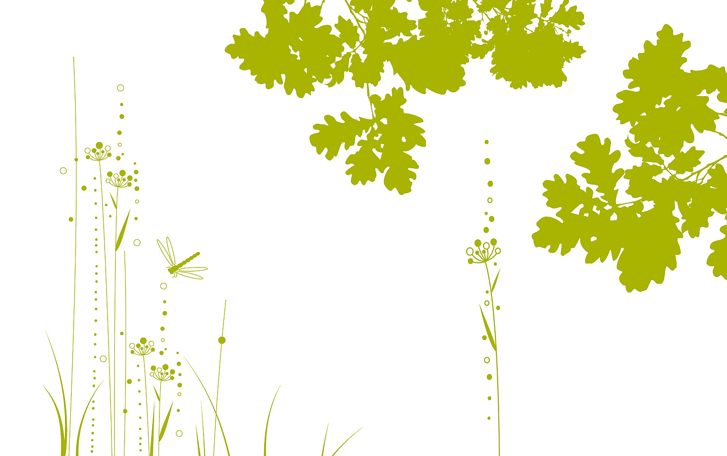 Illustration Weise und Eichenlaub in grün auf weiß stehend (© Papenfuss | Atelier)