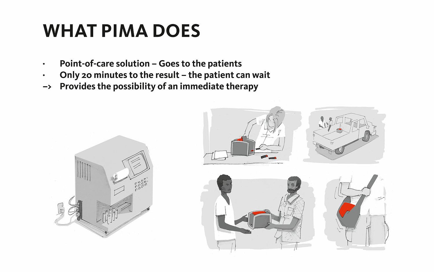 Illustration Pima Analyser Das Bild zeigt eine Illustration (für Alere, 2009). (© Papenfuss | Atelier)