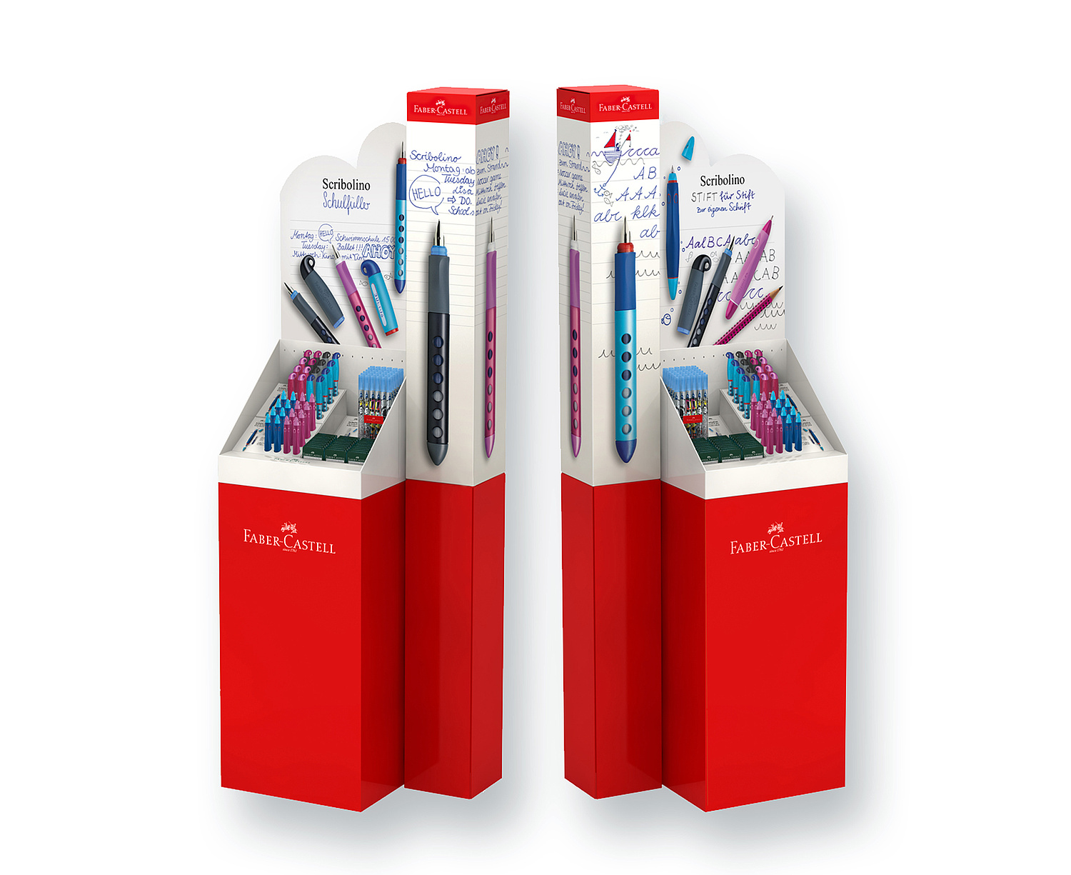 Scribolino Displays Das Bild zeigt einen Scribolino Displays (für Faber-Castell, 2014). (© Papenfuss | Atelier)