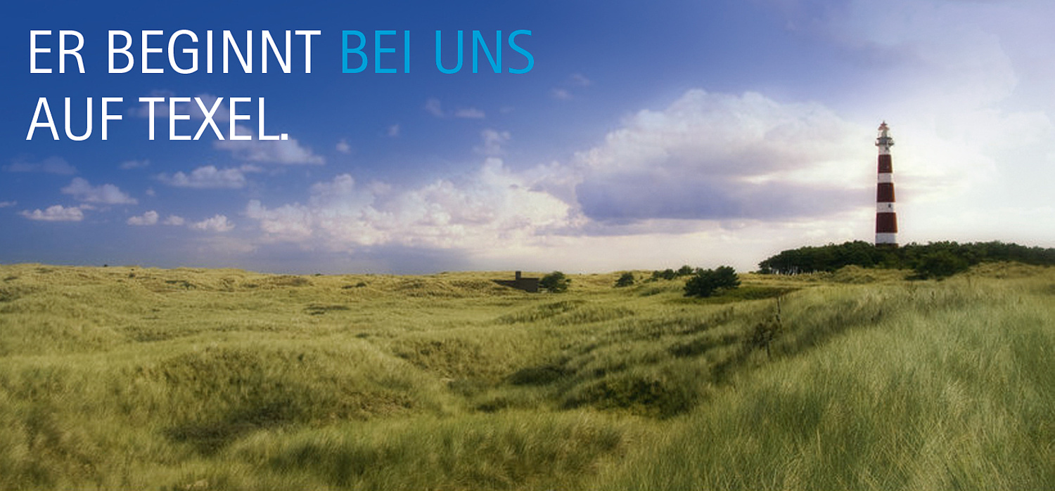 Das Bild zeigt einen Entwurf für ein Banner mit regionalem Bezug für die Niederlande (Texel). (für Trilaterale Wattenmeerkooperation, 2012) (© Papenfuss | Atelier)