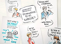 Die Tagung wurde von der Illustratorin Mareikje Vogler begleitet, die das Gesagte in Bild und Text festhielt.