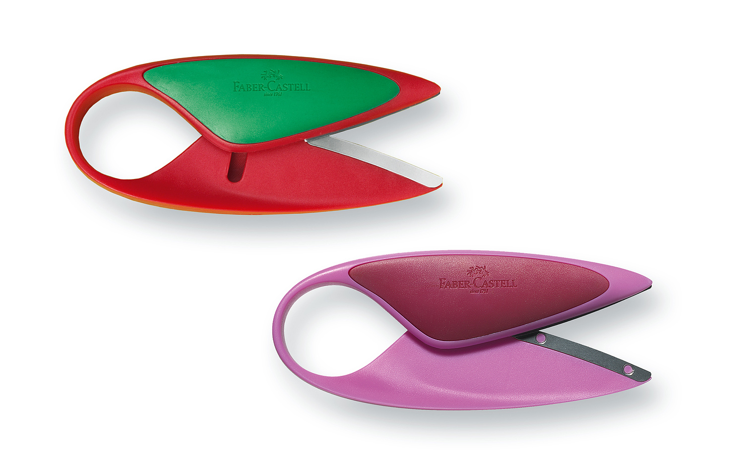 Kinderschere | 3+ Das Bild zeigt die Kinderschere für Kinder ab 3 Jahren in Farbvarianten (für Faber-Castell, 2010). (© Papenfuss | Atelier)