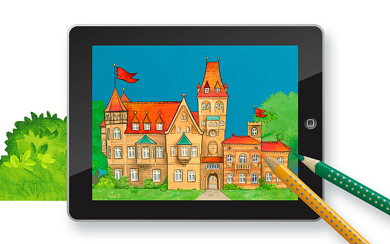 App Entwicklung Erstellung Creative Kids Das Bild zeigt die App Creative Kids (für Faber-Castell, 2013).