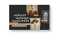 Das Bild zeigt das Keyvisual für die Wanderausstellung der DGPPN, „verfasst, verfolgt, vernichtet“ (für die Deutsche Gesellschaft für Psychiatrie und Psychotherapie, Psychosomatik und Nervenheilkunde (DGPPN), 2013)