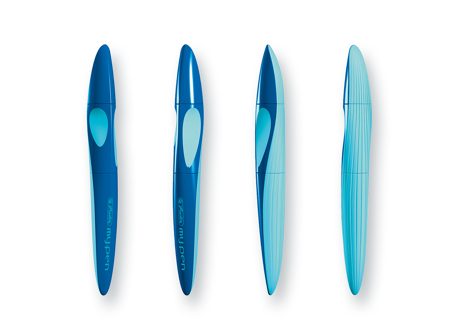 Herlitz – Produktentwicklung – Produktdesign – mypen in blau mypen Rollerpen in der Rundumsicht (© Papenfuss | Atelier)