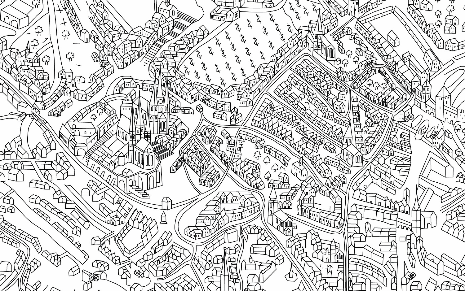 Das Bild zeigt die Illustration eines Stadtplans von 1675 von J. M. Dedekind. (für Netzwerk Jüdisches Leben) (© Papenfuss | Atelier)