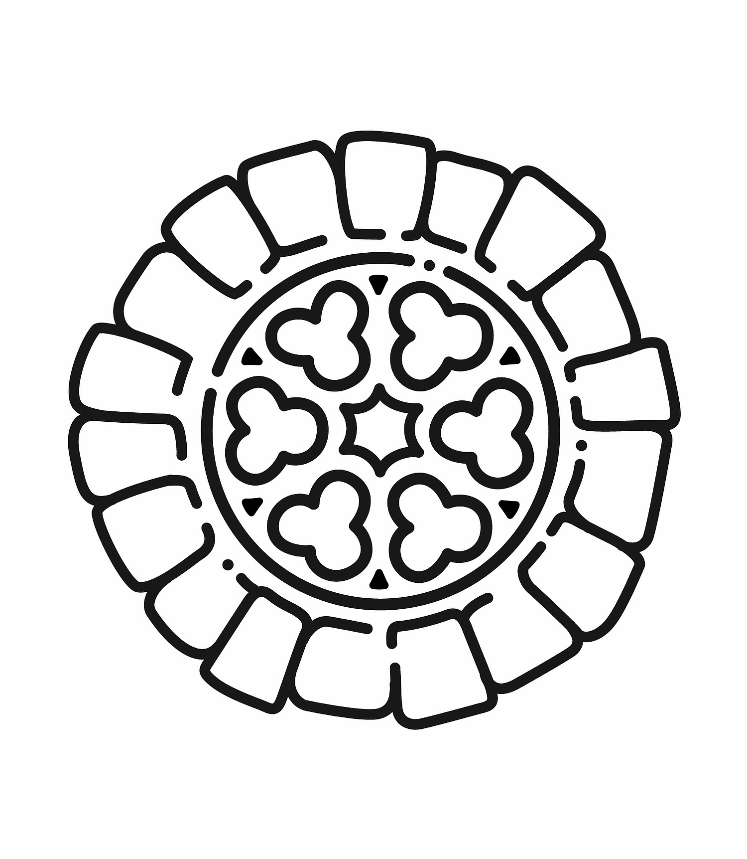 Illustration für den Buchtitel "Alte Synagoge und Mikwe zu Erfurt" Das Bild zeigt eine Grafik des Rosettenfensters der Alten Synagoge. (für Netzwerk Jüdisches Leben) (© Papenfuss | Atelier)