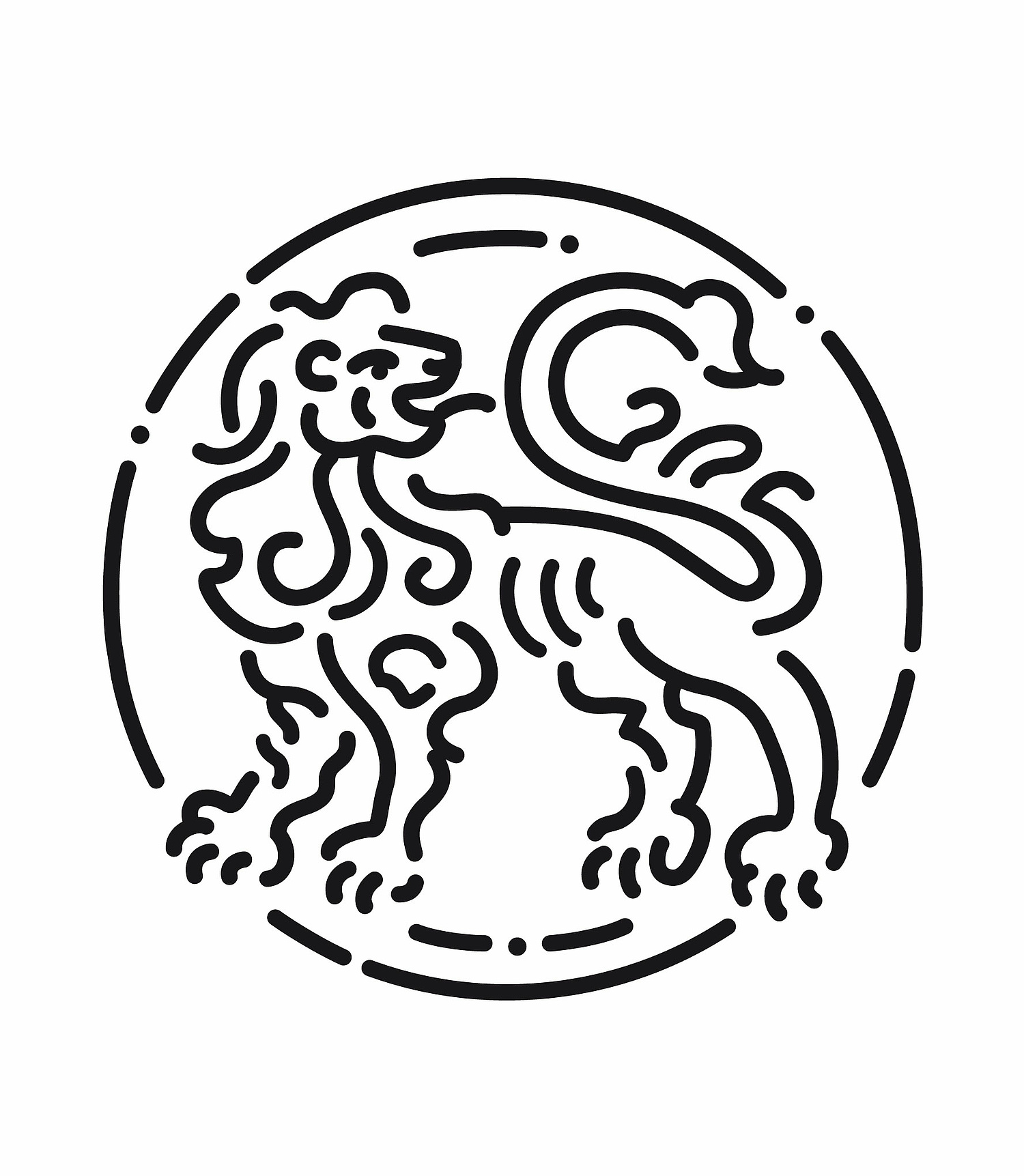 Illustration für den Buchtitel "Erfurter Hebräische Handschriften" Das Bild zeigt eine Grafik eines Löwens, die ursprünglich eine Mikrografie aus einer der Erfurter Hebräischen Handschriften. (für Netzwerk Jüdisches Leben) (© Papenfuss | Atelier)