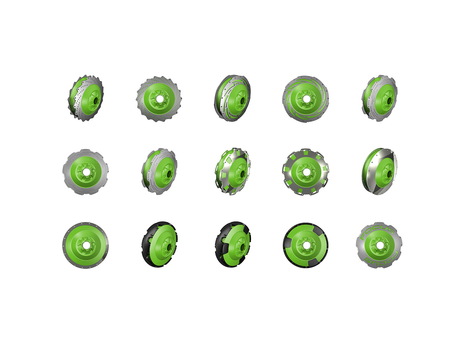 Das Bild zeigt Designvarianten zum Motor für neodrives (für alber, 2012) (© Papenfuss | Atelier)