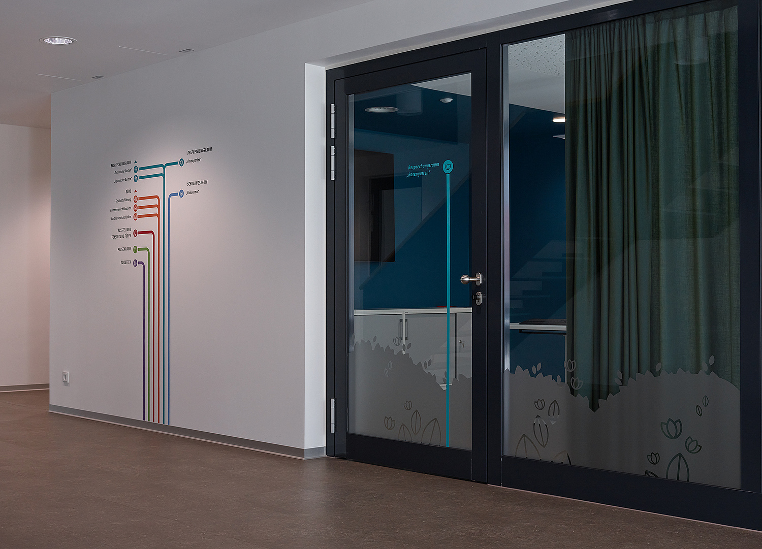 Raumgestaltung Innenarchitektur Unternehmen TMP Orientierungssystem (© Papenfuss | Atelier)