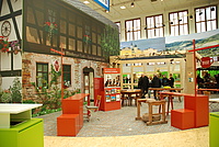 Das Bild zeigt den von Papenfuss entworfenen Messestand des Bundeslands Thüringen auf der Grünen Woche 2016, für das Thüringer Ministerium für Infrastruktur und Landwirtschaft