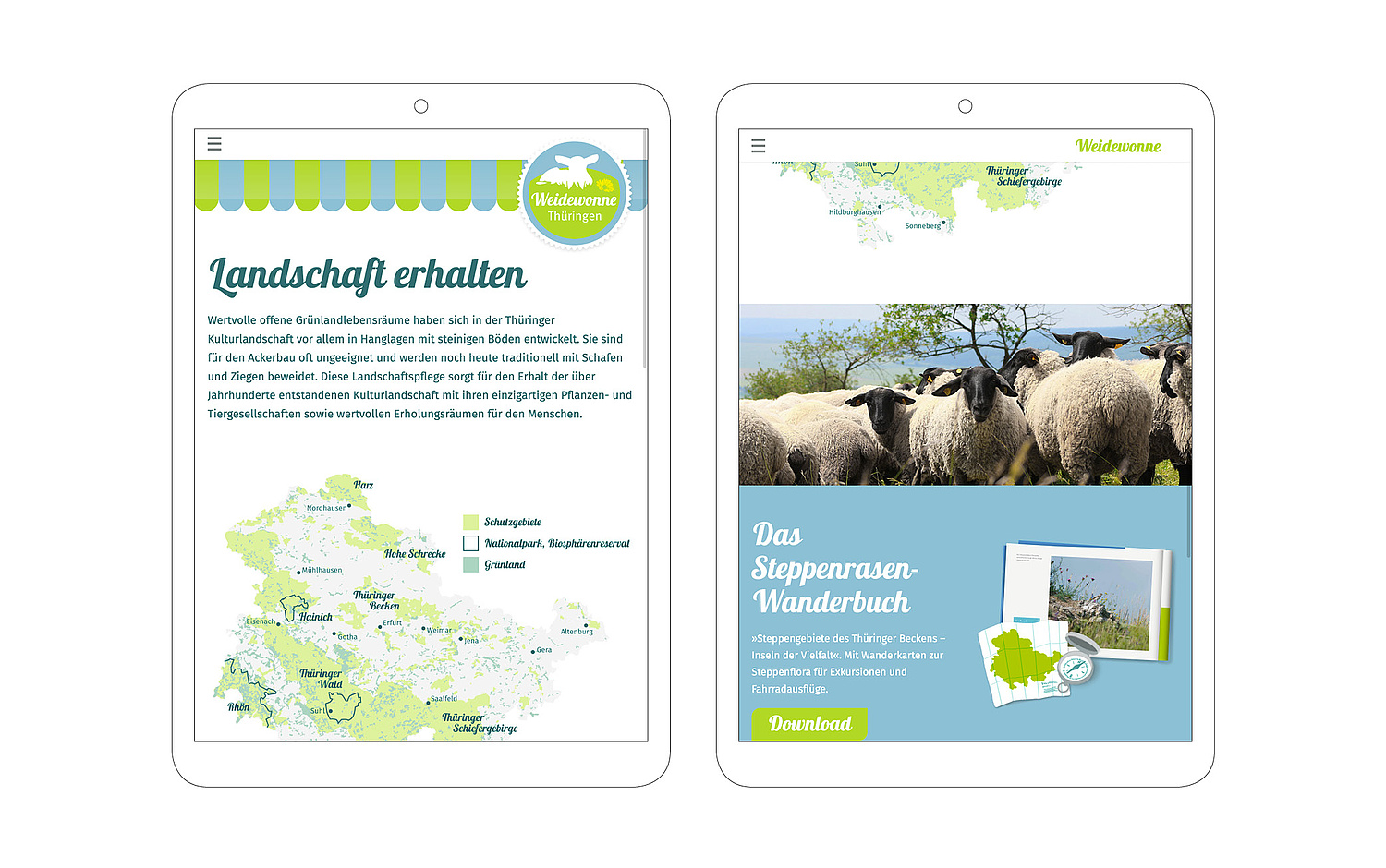 Webdesign Webentwicklung Naturstiftung David Ansicht der Unterseite zu Ziel und Anliegen der Landschaftspflege (© Papenfuss | Atelier)