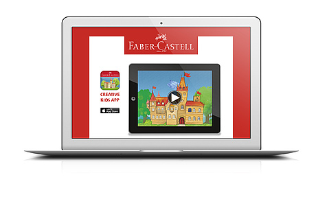 Das Foto zeigt die Microsite zur App Creative Kids (für Faber-Castell, 2013).
