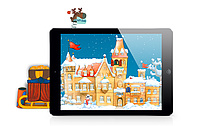 Das Bild zeigt den Startbildschirm zur App Advent Castle (für Faber-Castell, 2013).