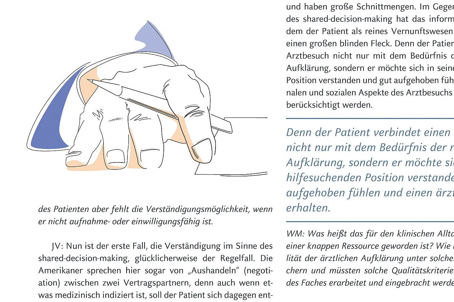 Das Bild zeigt einen Ausschnitt aus dem Magazin der DGPPN, "Psyche im Fokus" (für die Deutsche Gesellschaft für Psychiatrie und Psychotherapie, Psychosomatik und Nervenheilkunde (DGPPN), 2013) (© Papenfuss | Atelier)