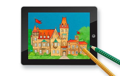 Das Bild zeigt die App Creative Kids (für Faber-Castell, 2013). 