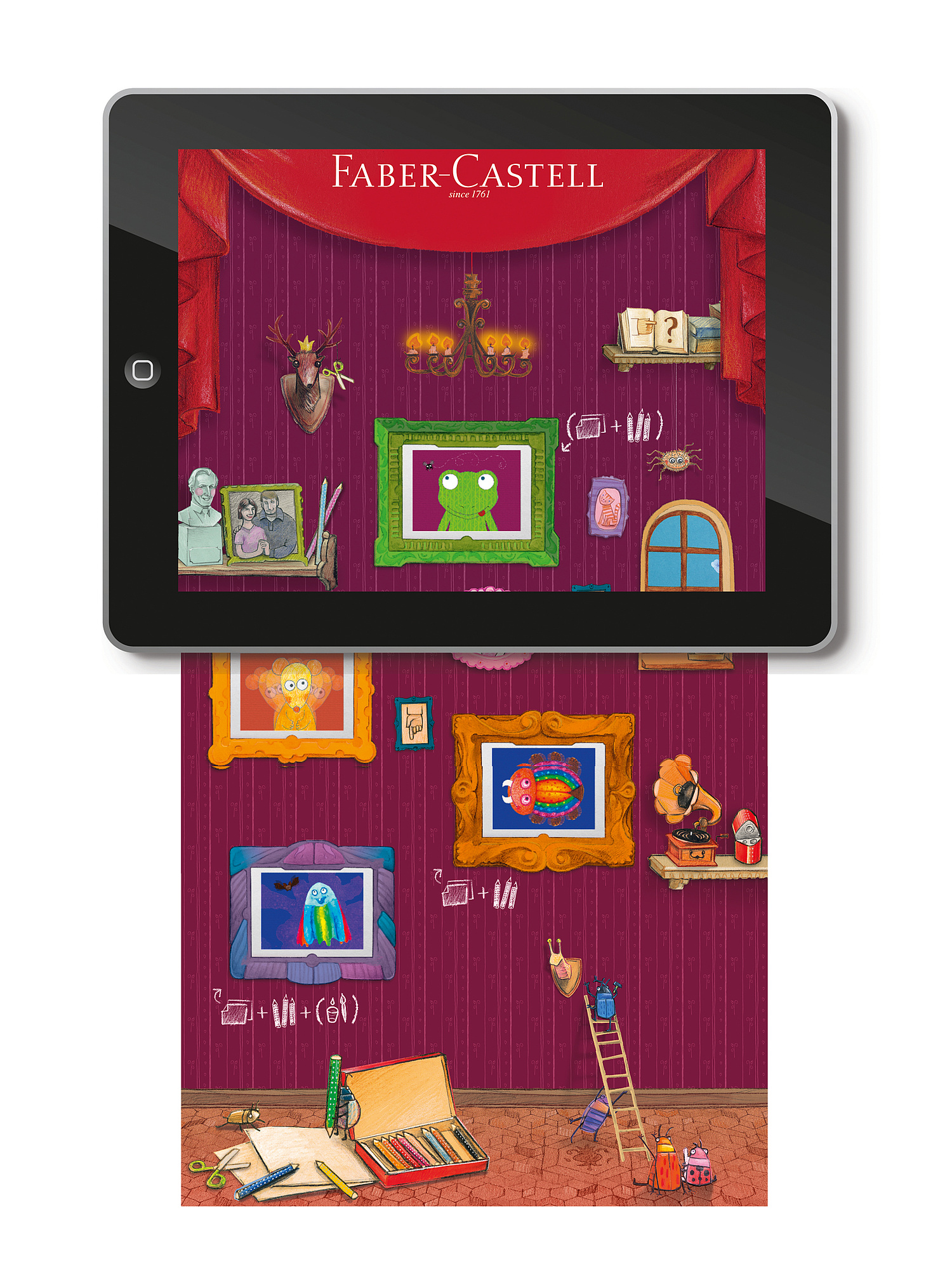 Das Bild zeigt die App Creative Kids (für Faber-Castell, 2013).  (© Papenfuss | Atelier)