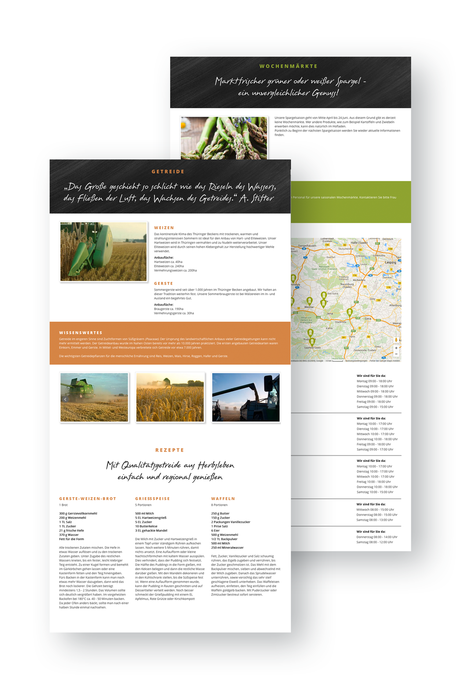 Das Bild zeigt die Responsive Website (für Agragesellschaft Herbsleben, 2015). (© Papenfuss | Atelier)