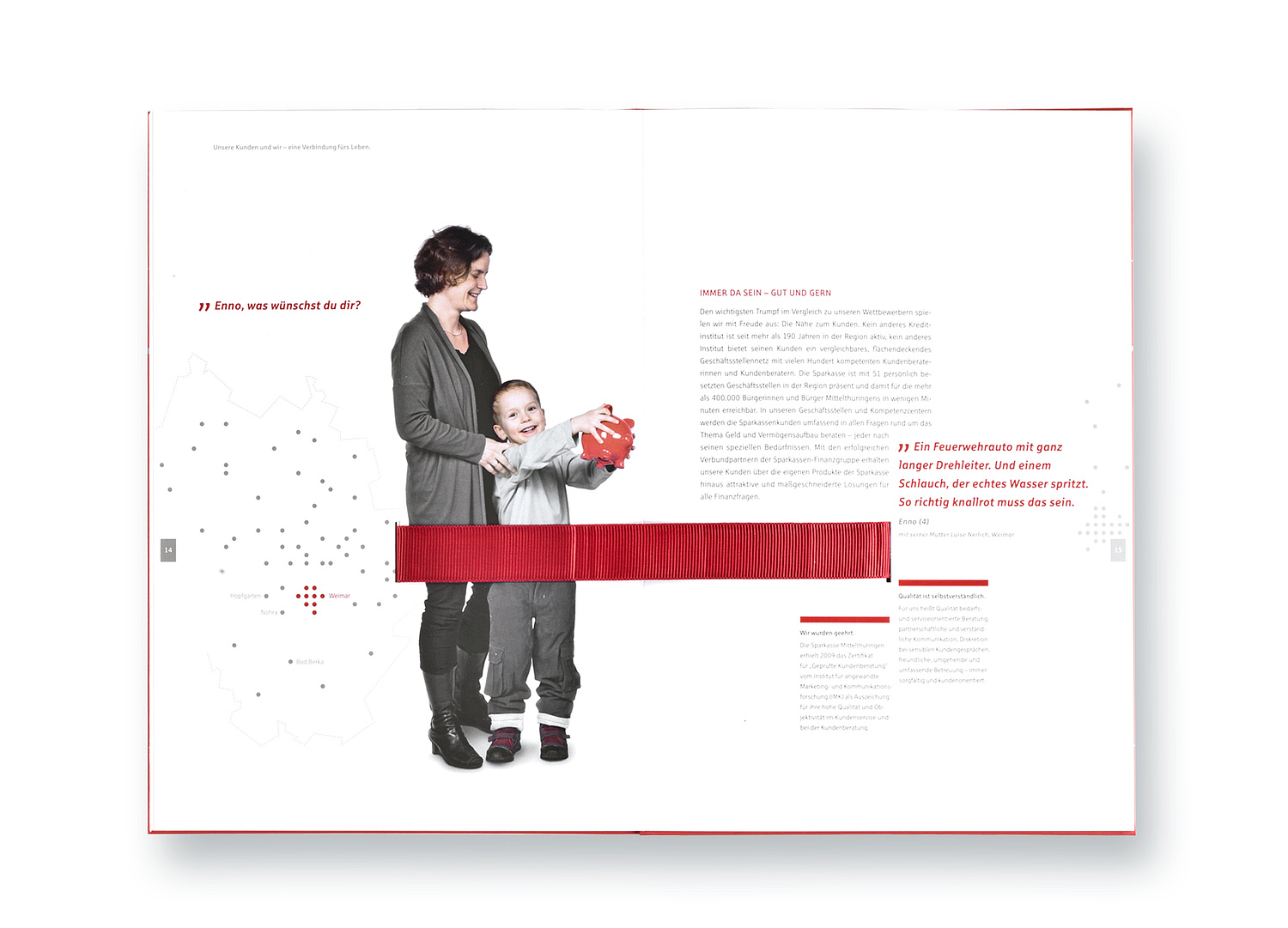 Innenseite Jubiläums-Broschüre Sparkasse Mittelthüringen (© Papenfuss | Atelier)