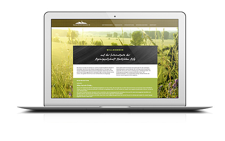 Das Bild zeigt die Website (Startseite) (für Agragesellschaft Herbsleben, 2015).