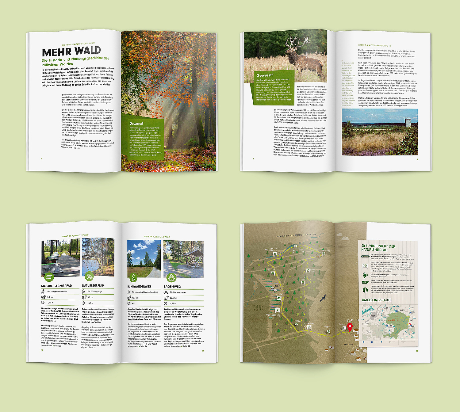 Wildes Wandern Broschüre Innenseiten Landkreis Greiz Wildes Wandern Broschüre Kommunikation Gestaltung (© Papenfuss | Atelier)